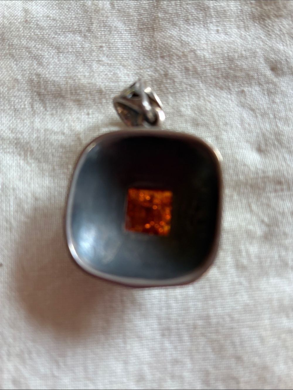 Silpada Sterling Silver Amber Pendant - Orange Amber Accent - Picture 3 of 3